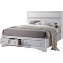 The appearance of Matrix Full Storage Bed In White designed by Galaxy Home Furnishings in the traditional interior design. This white piece of furniture was selected by 1StopBedrooms from Matrix Collection to add a touch of cosiness and style into your home. Sku: 698781064719-1;698781064719-2;698781064719-3. Bed Type: Storage Bed. Material: Wood. Bed Size: Full.