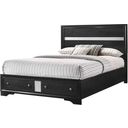 The appearance of Matrix Queen Bed In Black designed by Galaxy Home Furnishings in the modern / contemporary interior design. This black piece of furniture was selected by 1StopBedrooms from Matrix Collection to add a touch of cosiness and style into your home. Sku: 808857642004-1;808857642004-2;808857642004-3. Bed Type: Storage Bed. Material: Wood. Bed Size: Queen.