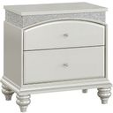 The appearance of Maverick Nightstand designed by ACME in the glam interior design. This platinum piece of furniture  was selected by 1StopBedrooms from Maverick Collection to add a touch of cosiness and style into your home. Sku: 21803. Material: Wood.