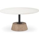 The appearance of Maxwell Marble Top Pedestal Base Round Coffee Table designed by Mercana in the modern / contemporary interior design. This white and black piece of furniture  was selected by 1StopBedrooms from Maxwell Collection to add a touch of cosiness and style into your home. Sku: 69976-AB. Material: Wood.