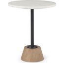 The appearance of Maxwell Marble Top Pedestal Side Table designed by Mercana in the modern / contemporary interior design. This white and black piece of furniture  was selected by 1StopBedrooms from Maxwell Collection to add a touch of cosiness and style into your home. Sku: 69975-AB. Material: Wood.