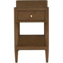 The appearance of Maxwell One Drawer Rectangle Drink Table In Caramel designed by Fairfield Chair in the modern / contemporary interior design. This caramel piece of furniture  was selected by 1StopBedrooms from Maxwell Collection to add a touch of cosiness and style into your home. Sku: 8057-88-C. Material: Solid Oak.
