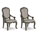The appearance of Maylee Dining Arm Chair Set of 2 In Dark Brown designed by Signature Design by Ashley in the traditional interior design. This dark brown piece of furniture  was selected by 1StopBedrooms from Maylee Collection to add a touch of cosiness and style into your home. Sku: D947-01A. Material: Fabric.
