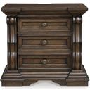 The appearance of Maylee Nightstand In Dark Brown designed by Signature Design by Ashley in the traditional interior design. This dark brown piece of furniture was selected by 1StopBedrooms from Maylee Collection to add a touch of cosiness and style into your home. Sku: B947-93. Material: Wood.