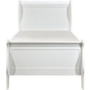 The appearance of Mayville Burnished White Twin Sleigh Bed designed by Homelegance in the modern / contemporary interior design. This white piece of furniture  was selected by 1StopBedrooms from Mayville Collection to add a touch of cosiness and style into your home. Sku: 2147TW-1;2147TW-3. Bed Type: Sleigh Bed. Material: Wood. Bed Size: Twin.