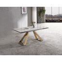 MC Orleans Extension Table In White and Gold