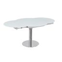 The appearance of Mc Pub Extension Dining Table In White designed by J&M in the modern / contemporary interior design. This white piece of furniture was selected by 1StopBedrooms from Pub Collection to add a touch of cosiness and style into your home. Sku: 18873. Material: Glass. Table Top Shape: Free Form. Size: 65".