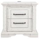 The appearance of McKinney 2-Drawer Nightstand with Dual USB In Vintage White designed by Coaster in the traditional interior design. This vintage white piece of furniture  was selected by 1StopBedrooms from McKinney Collection to add a touch of cosiness and style into your home. Sku: 215872. Material: Poplar.