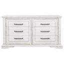 The appearance of McKinney 6-Drawer Bedroom Dresser Cabinet In Vintage White designed by Coaster in the traditional interior design. This vintage white piece of furniture  was selected by 1StopBedrooms from McKinney Collection to add a touch of cosiness and style into your home. Sku: 215873. Material: Poplar.