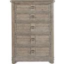 The appearance of Meadowbrook 5 Drawer Chest In Sand designed by American Woodcrafters in the country / farmhouse interior design. This sand piece of furniture was selected by 1StopBedrooms from Meadowbrook Collection to add a touch of cosiness and style into your home. Sku: 2600-150. Material: Solid Hardwood.