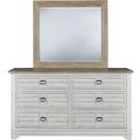 Meadowbrook Double Dresser with Mirror In Whitewash