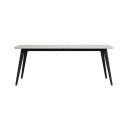 Megan Dining Table with Faux Marble Top In White and Black
