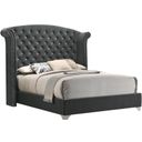 The appearance of Melody Queen Wingback Upholstered Bed Grey designed by Coaster in the glam interior design. This grey piece of furniture  was selected by 1StopBedrooms from Melody Collection to add a touch of cosiness and style into your home. Sku: 223381QB1;223381QB2;223381QB3. Material: Upholstered. Bed Size: Queen. Bed Type: Upholstered Bed.