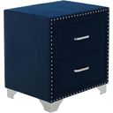 The appearance of Melody 2-drawer Upholstered Nightstand Pacific Blue designed by Coaster in the glam interior design. This pacific blue piece of furniture was selected by 1StopBedrooms from Melody Collection to add a touch of cosiness and style into your home. Sku: 223372. Material: Upholstered.