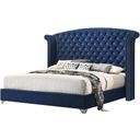 The appearance of Melody Queen Wingback Upholstered Bed Pacific Blue designed by Coaster in the glam interior design. This pacific blue piece of furniture was selected by 1StopBedrooms from Melody Collection to add a touch of cosiness and style into your home. Sku: 223371QB1;223371QB2;223371QB3. Material: Upholstered. Bed Size: Queen. Bed Type: Upholstered Bed.