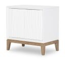 The appearance of Melrose 2 Door Nightstand In Cloud White and Desert Oak designed by Legacy Classic in the modern / contemporary interior design. This cloud white and desert oak piece of furniture  was selected by 1StopBedrooms from Melrose Collection to add a touch of cosiness and style into your home. Sku: 4230-3102. Material: MDF.