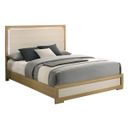 Melrose Melamine MDF LED Queen Panel Bed in Natural and White