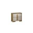 Melrose Melamine MDF Nightstand in Natural and White