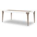 The appearance of Melrose Rectangular Dining Table In Cloud White and Desert Oak designed by Legacy Classic in the modern / contemporary interior design. This cloud white and desert oak piece of furniture  was selected by 1StopBedrooms from Melrose Collection to add a touch of cosiness and style into your home. Sku: 4230-220. Material: MDF. Table Top Shape: Rectangular. Size: 74" x 40".