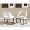 The appearance of Melrose Upholstered Barrel Back Arm Chair Set of 2 In Cloud White and Desert Oak designed by Legacy Classic in the modern / contemporary interior design. This cloud white and desert oak piece of furniture  was selected by 1StopBedrooms from Melrose Collection to add a touch of cosiness and style into your home. Sku: 4230-341. Material: MDF.