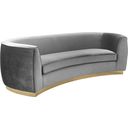 Julian Velvet Sofa In Grey/Gold