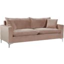 The appearance of Naomi Velvet Sofa In Pink designed by Meridian in the modern / contemporary interior design. This pink piece of furniture  was selected by 1StopBedrooms from Naomi Collection to add a touch of cosiness and style into your home. Sku: 633Pink-S. Material: Velvet.