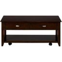 The appearance of Merlot Warm 44 Inch Coffee Table In Merlot designed by Jofran in the transitional interior design. This merlot piece of furniture  was selected by 1StopBedrooms from Merlot Collection to add a touch of cosiness and style into your home. Sku: 1030-1. Material: MDF.