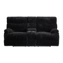 Merrick Motion Loveseat with Console In Black