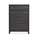 The appearance of Merrifield Drawer Chest In Raisin Black designed by Magnussen in the transitional interior design. This raisin black piece of furniture was selected by 1StopBedrooms from Merrifield Collection to add a touch of cosiness and style into your home. Sku: B6308-10. Material: Laminate.