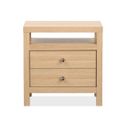The appearance of Merrifield Drawer Nightstand In Sandstone Beige designed by Magnussen in the transitional interior design. This sandstone beige piece of furniture was selected by 1StopBedrooms from Merrifield Collection to add a touch of cosiness and style into your home. Sku: B5906-01. Material: Laminate.