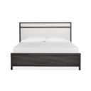 The appearance of Merrifield Queen Upholstered Panel Bed In Raisin Black designed by Magnussen in the transitional interior design. This raisin black piece of furniture was selected by 1StopBedrooms from Merrifield Collection to add a touch of cosiness and style into your home. Sku: B6308-55H;B6308-54F;B6308-54R. Bed Size: Queen. Material: Laminate. Bed Type: Upholstered Bed.