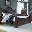 The appearance of Messina Estates King Poster Bed designed by Liberty in the traditional interior design. This brown piece of furniture was selected by 1StopBedrooms from Messina Collection to add a touch of cosiness and style into your home. Sku: 737-BR03;737-BR04;737-BR73. Bed Type: Poster Bed. Material: Wood. Bed Size: King.