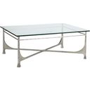 The appearance of Metal Designs Bruno Rectangular Cocktail Table In Silver Leaf designed by Artistica Home in the transitional interior design. This silver leaf piece of furniture  was selected by 1StopBedrooms from Metal Designs Collection to add a touch of cosiness and style into your home. Sku: 2231-945-47. Material: Metal.
