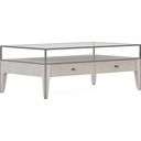 The appearance of Mezzanine Rectangular Cocktail Table In Light Gray designed by A.R.T. in the transitional interior design. This light gray piece of furniture was selected by 1StopBedrooms from Mezzanine Collection to add a touch of cosiness and style into your home. Sku: 325320-2249. Material: Poplar.