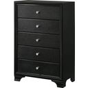 The appearance of Micah Chest designed by Crown Mark in the transitional interior design. This black piece of furniture  was selected by 1StopBedrooms from Micah Collection to add a touch of cosiness and style into your home. Sku: B4350-4. Material: MDF.