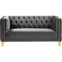 The appearance of Michelle Velvet Loveseat In Grey designed by Meridian in the modern / contemporary interior design. This grey piece of furniture  was selected by 1StopBedrooms from Michelle Collection to add a touch of cosiness and style into your home. Sku: 652Grey-L. Material: Velvet.