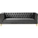 The appearance of Michelle Velvet Sofa In Grey designed by Meridian in the modern / contemporary interior design. This grey piece of furniture  was selected by 1StopBedrooms from Michelle Collection to add a touch of cosiness and style into your home. Sku: 652Grey-S. Material: Velvet.