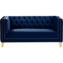 Michelle Velvet Loveseat In Navy