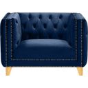 Michelle Velvet Chair In Navy