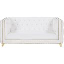 The appearance of Michelle Vegan Leather Loveseat In White designed by Meridian in the modern / contemporary interior design. This white piece of furniture was selected by 1StopBedrooms from Michelle Collection to add a touch of cosiness and style into your home. Sku: 651White-L. Material: Wood.