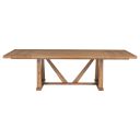 The appearance of Middleton 106 Inch Extension Leaf Dining Table In Natural designed by Coaster in the country / farmhouse interior design. This natural piece of furniture  was selected by 1StopBedrooms from Middleton Collection to add a touch of cosiness and style into your home. Sku: 108541B1;108541B2. Material: MDF. Table Top Shape: Rectangular. Size: 41" x 78".