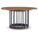 The appearance of Midland Round Dining Table In Warm Amber and Emma Natural designed by Legacy Classic in the modern / contemporary interior design. This warm amber/emma natural piece of furniture  was selected by 1StopBedrooms from Midland Collection to add a touch of cosiness and style into your home. Sku: 2172-520T;2172-520B. Table Top Shape: Round. Size: 54". Material: Hardwood.