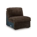 The appearance of Midnight-Madness Armless Chair In Chocolate designed by Signature Design by Ashley in the modern / contemporary interior design. This chocolate piece of furniture was selected by 1StopBedrooms from Midnight-Madness Collection to add a touch of cosiness and style into your home. Sku: 9810446. Material: Fabric.