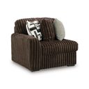 The appearance of Midnight-Madness Left-Arm Facing Corner Chair In Chocolate designed by Signature Design by Ashley in the modern / contemporary interior design. This chocolate piece of furniture was selected by 1StopBedrooms from Midnight-Madness Collection to add a touch of cosiness and style into your home. Sku: 9810464. Material: Fabric.