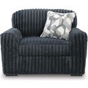The appearance of Midnight-Madness Oversized Chair In Gunmetal designed by Signature Design by Ashley in the modern / contemporary interior design. This gunmetal piece of furniture  was selected by 1StopBedrooms from Midnight-Madness Collection to add a touch of cosiness and style into your home. Sku: 9810523. Material: Polyester.