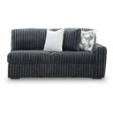 The appearance of Midnight-Madness RAF Sofa In Gunmetal designed by Signature Design by Ashley in the modern / contemporary interior design. This gunmetal piece of furniture  was selected by 1StopBedrooms from Midnight-Madness Collection to add a touch of cosiness and style into your home. Sku: 9810567. Material: Fabric.