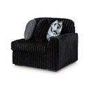 The appearance of Midnight-Madness Right-Arm Facing Corner Chair In Onyx designed by Signature Design by Ashley in the modern / contemporary interior design. This onyx piece of furniture was selected by 1StopBedrooms from Midnight-Madness Collection to add a touch of cosiness and style into your home. Sku: 9810365. Material: Fabric.