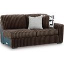 The appearance of Midnight-Madness Right-Arm Facing Sofa In Chocolate designed by Signature Design by Ashley in the modern / contemporary interior design. This chocolate piece of furniture was selected by 1StopBedrooms from Midnight-Madness Collection to add a touch of cosiness and style into your home. Sku: 9810467. Material: Velvet.