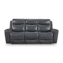 The appearance of Mighty Moves Power Reclining Sofa In Admiral designed by Signature Design by Ashley in the modern / contemporary interior design. This admiral piece of furniture was selected by 1StopBedrooms from Mighty Moves Collection to add a touch of cosiness and style into your home. Sku: NCU1210015. Material: Leather Match.