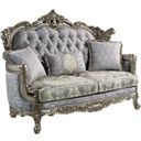 Miliani Loveseat with 3 Pillows In Fabric and Antique Bronze
